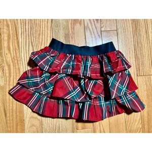 Ralph Lauren Plaid Red Black Preppy Ruffled Skirt Girls 3T